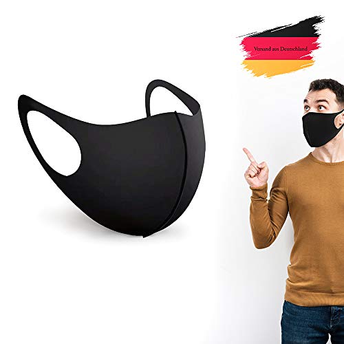Mundschutz schwarz BartZart Shabo EIS Seide Fashion Masken 5 St