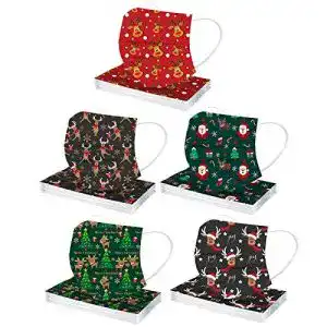 Mundschutz Weihnachten Cocila 50 Stücke Weihnachtsmaske