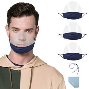 Mundschutzmaske transparent AIEOE 3 Stück Gesichtsschutz