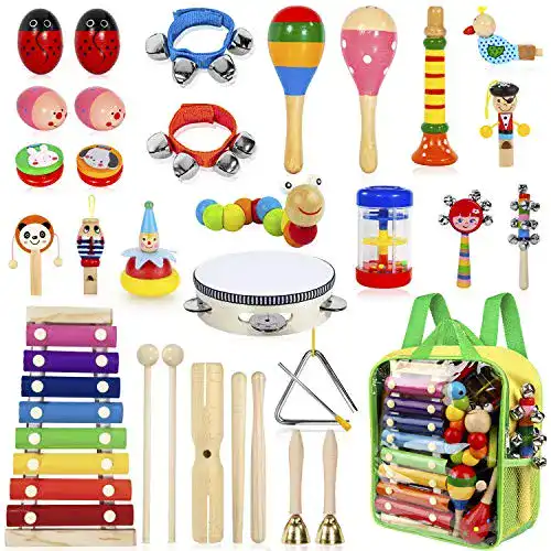 Musikinstrumente Kinder AILUKI 27 Stück Musikinstrumente