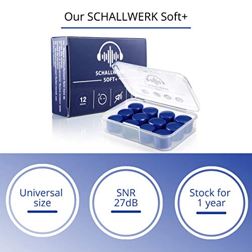 Ohrstöpsel Schlafen Schallwerk ® Soft+ 12 Silikon Ohrenstöpsel