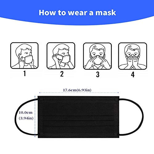 OP-Maske schwarz SOYES Einwegmasken, TYP IIR 3-lagig (50 Stück)