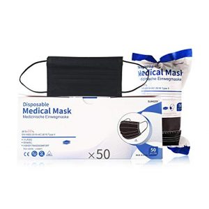 OP-Maske schwarz SUMGER Medizinische Einwegmasken, 50, Typ II