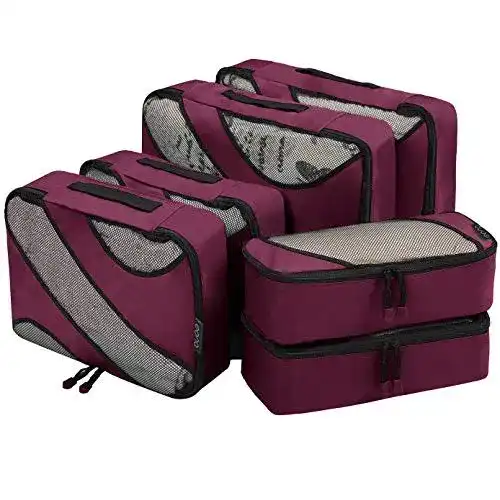 Packwürfel Eono Amazon Brand – 6 Teilige Kleidertaschen