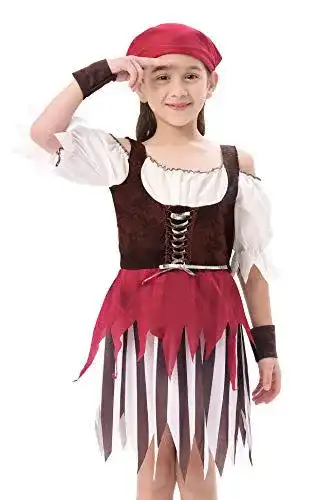 Piratenkostüm Kinder IKALI Pirat kostüm für Kinder Mädchen