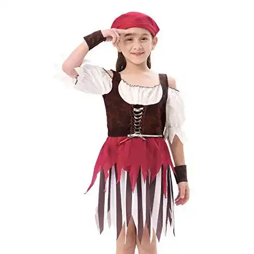Piratenkostüm Kinder IKALI Pirat kostüm für Kinder Mädchen
