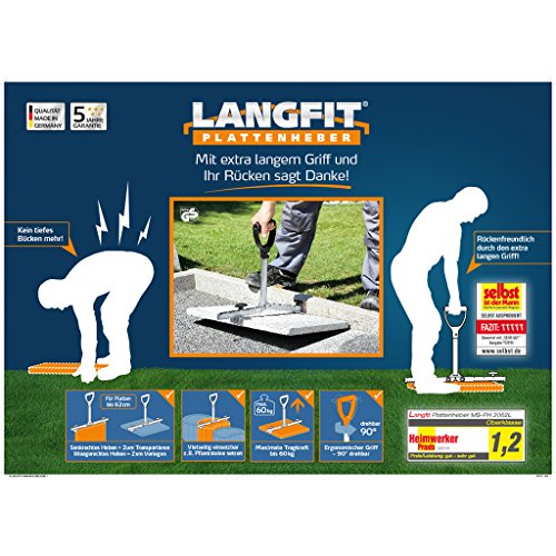 Plattenheber Langfit ® – Rückenfreundlich durch extra langen Griff