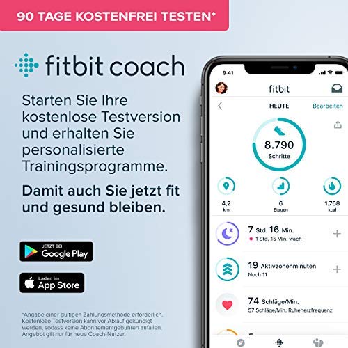 Pulsuhr Fitbit Fitness-Tracker Charge 4 mit GPS, Schwimmtracking