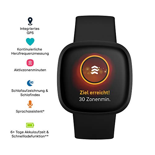 Pulsuhr Fitbit Versa 3 – Gesundheits- & Fitness-Smartwatch mit GPS