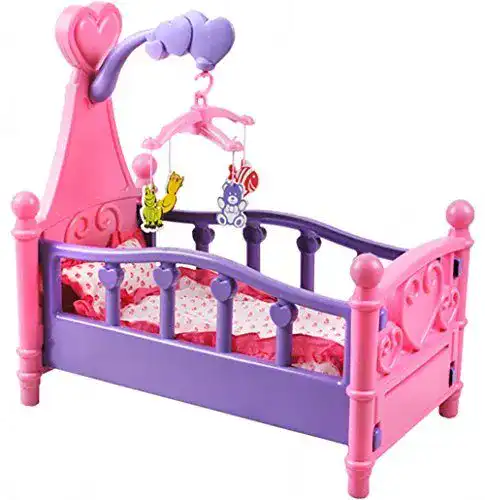 Puppenbett ISO TRADE Großes mit Kissen Decke Karussell 3in1