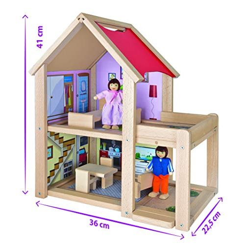 Puppenhaus Holz Eichhorn 100002501 – Puppenhaus fertig montiert