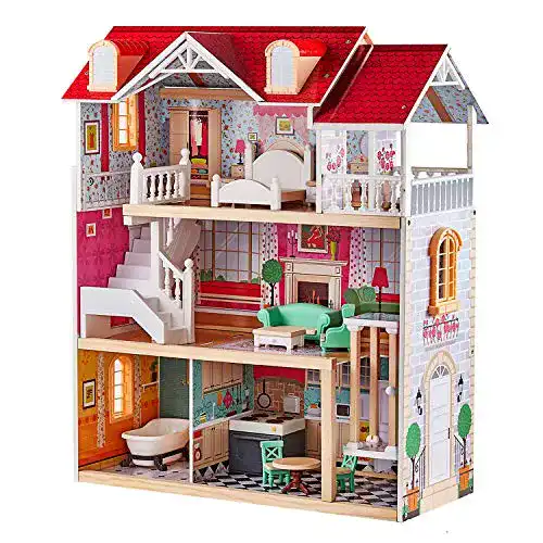Puppenhaus Holz TOP BRIGHT Puppenhaus aus Holz
