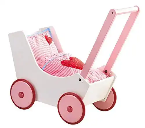 Puppenwagen Holz HABA 950 – Puppenwagen Herzen, niedlich