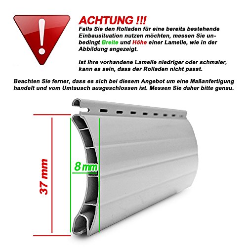 Rollladenpanzer Text NOBILY Mini Rolladenpanzer PVC Wunschmaß