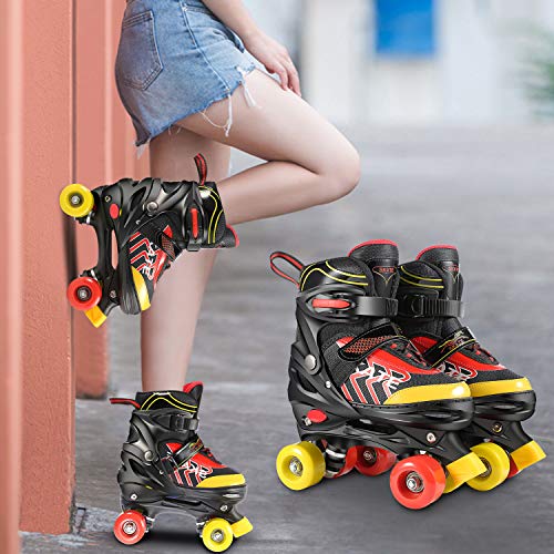 Rollschuhe für Kinder Hikole Roller Skates für Anfänger verstellbar