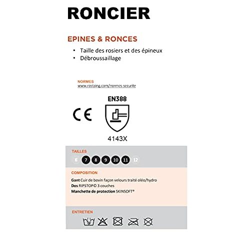 Rosenhandschuhe ROSTAING  / Gartenhandschuhe”Roncier”, Braun