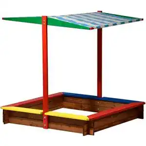 Sandkasten mit Dach dobar 94355FSC – Sandkasten Holz mit Dach