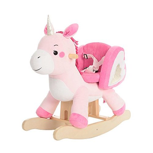 Die beste schaukelpferd labebe baby holz pluesch spielzeug rosa einhorn Bestsleller kaufen