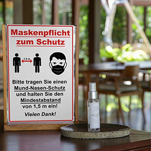 Schild Hygieneregeln ENDJO Hinweisschild Maskenpflicht Kunststoff
