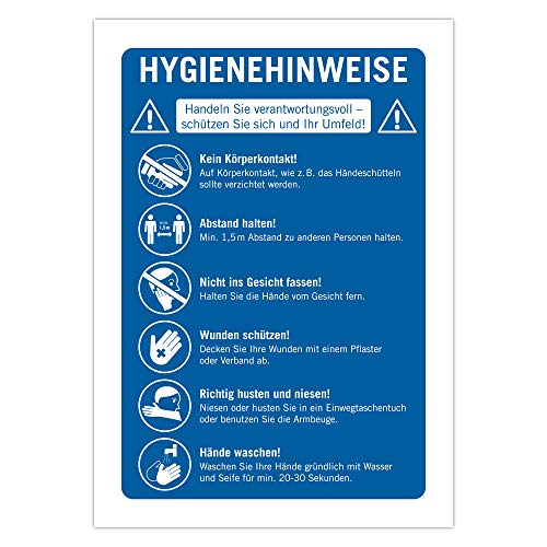 Die beste schild hygieneregeln generisch 5 stueck schild abstand halten a4 Bestsleller kaufen