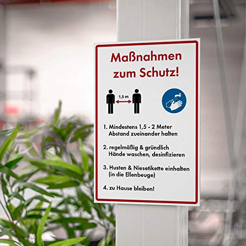 Schild Hygieneregeln geschenke-fabrik Hinweis-Schild 300×200 mm
