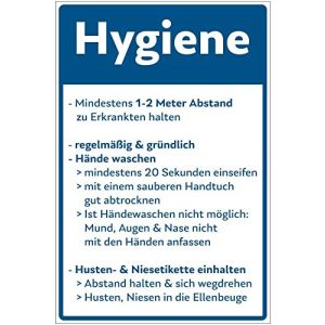 Schild Hygieneregeln geschenke-fabrik Hinweis-Schild 300×200 mm