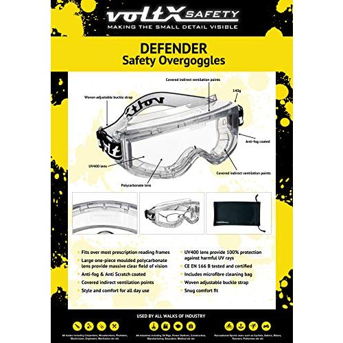 Schutzbrille für Brillenträger voltX Defender OVERGOGGLES UV400