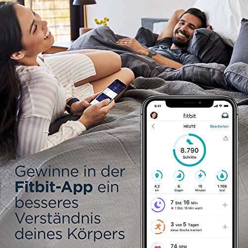 Schwimmuhr Fitbit Fitness-Tracker Charge 4 mit GPS Schwarz