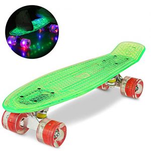 Skateboard WeSkate 55CM Mini Cruiser Kunstsoff Flashing mit LED