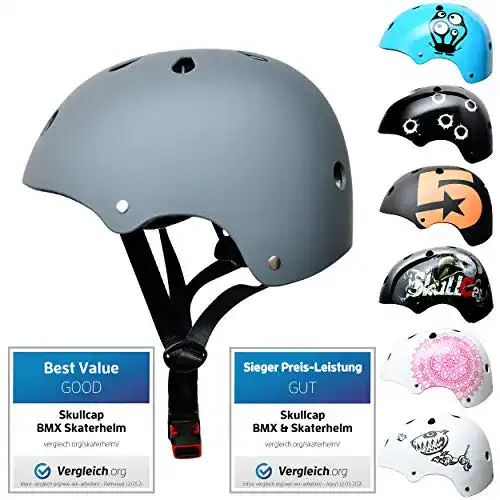 Skaterhelm für Kinder Skullcap ® Skaterhelm Kinder Grau Just Gray