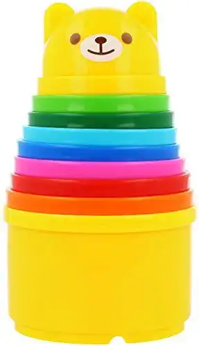 Stapelbecher com-four ® Baubecher Spielzeug zum Sortieren