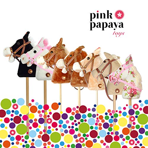 Steckenpferd Pink Papaya , Goldy, süßes Spielzeug Pferd aus Plüsch