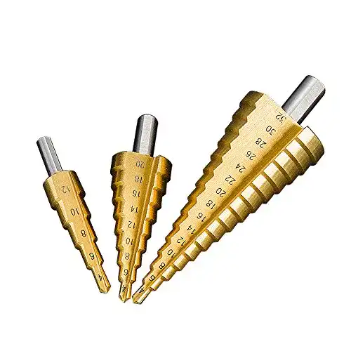 Stufenbohrer Surplex HSS Satz, 3pcs Kegelbohrer für Stahl, Holz