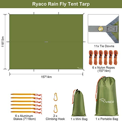 Tarp Ryaco Camping Zeltplane, 3m x 4m für Hängematte wasserdicht