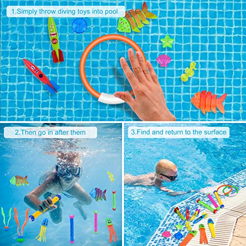 Tauchspielzeug balnore 28 Stück Unterwasser Pool Spielzeug Set