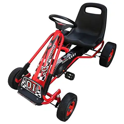 Tretauto vidaXL Kinder Gokart Handbremse Rot Kinderfahrzeug