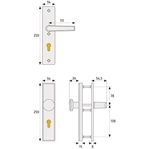 Türbeschlag ABUS Tür-Schutzbeschlag KLS114 F1, aluminium