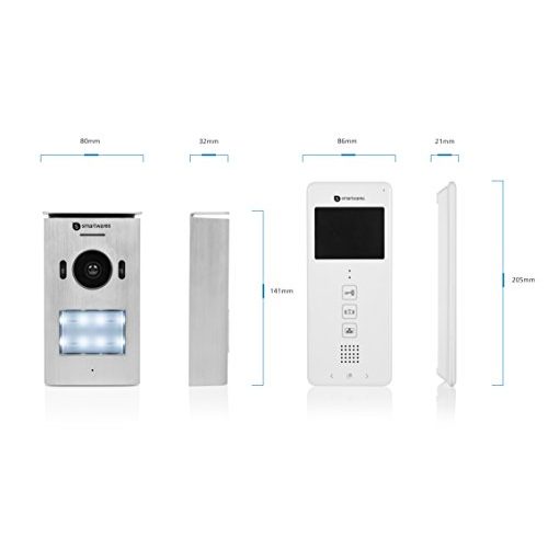 Video-Türsprechanlage-2-Familienhaus Smartwares Video- LCD-