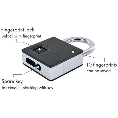 Vorhängeschloss Fingerabdruck SCHWAIGER -715958- Schlüssellos