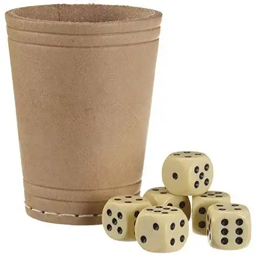 Die beste Würfelspiele ASS Lederwürfelbecher mit 6 Würfeln im Polybag 2026 Test Bestseller Würfelspiele ASS Lederwürfelbecher mit 6 Würfeln im Polybag