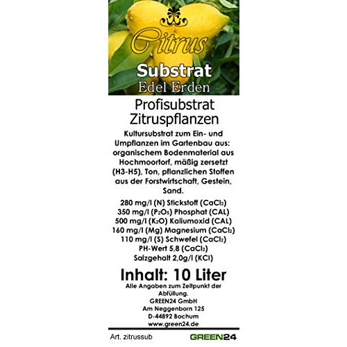 Zitruserde GREEN24 Zitruspflanzenerde Citrus Erde – 10 Ltr. – Profi Linie Substrat