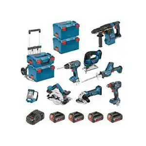 Akku-Werkzeug-Set Bosch Kit PSL8P4C + Caddy GST 18 V-LI B