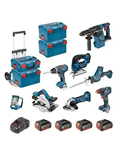 Akku-Werkzeug-Set Bosch Kit PSL8P4C + Caddy GST 18 V-LI B