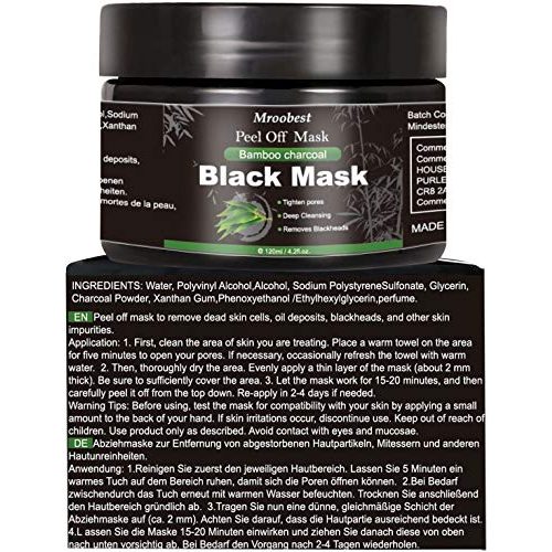 Aktivkohle-Maske Mroobest Blackhead Maske, Peel Off Maske