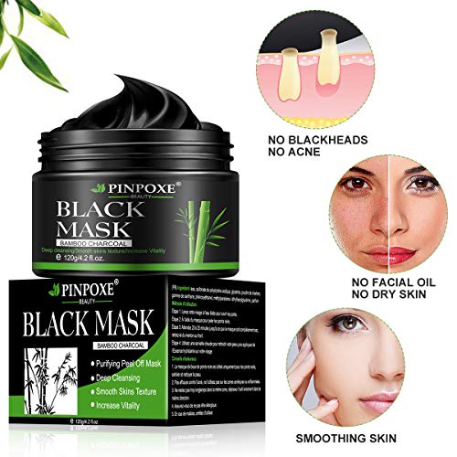 Aktivkohle-Maske PINPOXE Black Mask, Peel off Maske, 120ml