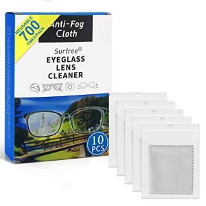 Antibeschlagtuch surfree Tücher für Brillen (10 Stück),Nano Anti-Fog