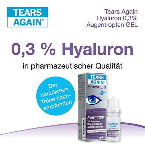 Augenspray TEARS AGAIN Hyaluron 0,3% Augentropfen GEL 10 ml