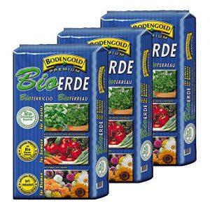 Bio-Erde Bodengold Premium 3 Sack mit je 20 Liter = 60 Liter