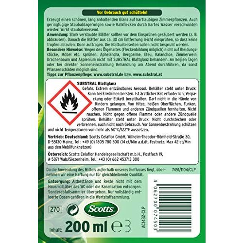 Blattglanzspray Substral Blattglanz, für alle Grünpflanzen, 200 ml