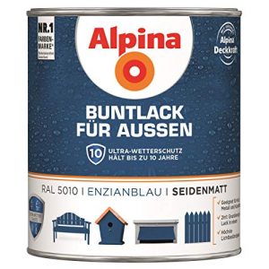 Buntlack Alpina Metalllack 0,75L enzianblau Ral 5010 seidenmatt
